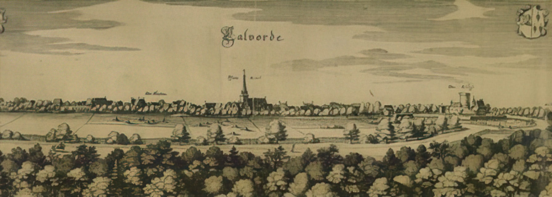 Calvörde um 1650 von Merian: rechts im Bild die Burg