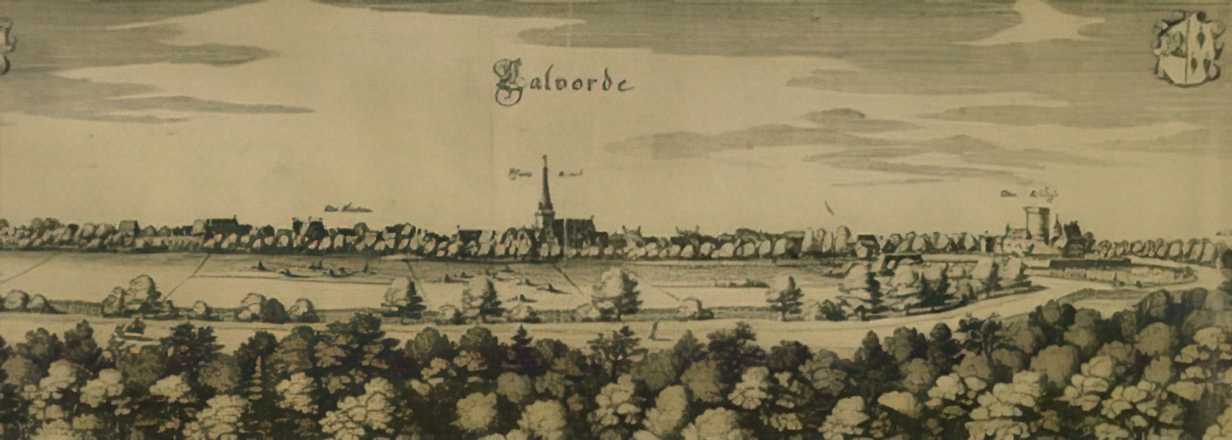 Calvörde um 1650 von Merian: rechts im Bild die Burg Calvörde um 1650 von Merian: rechts im Bild die Burg