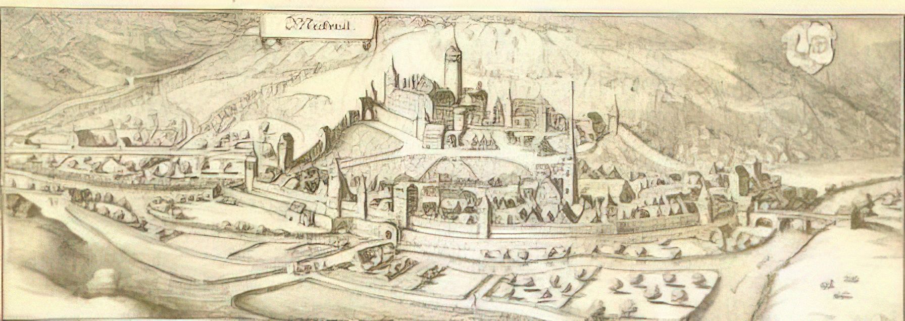 Stadt und Burg Möckmühl um 1700 Stadt und Burg Möckmühl um 1700