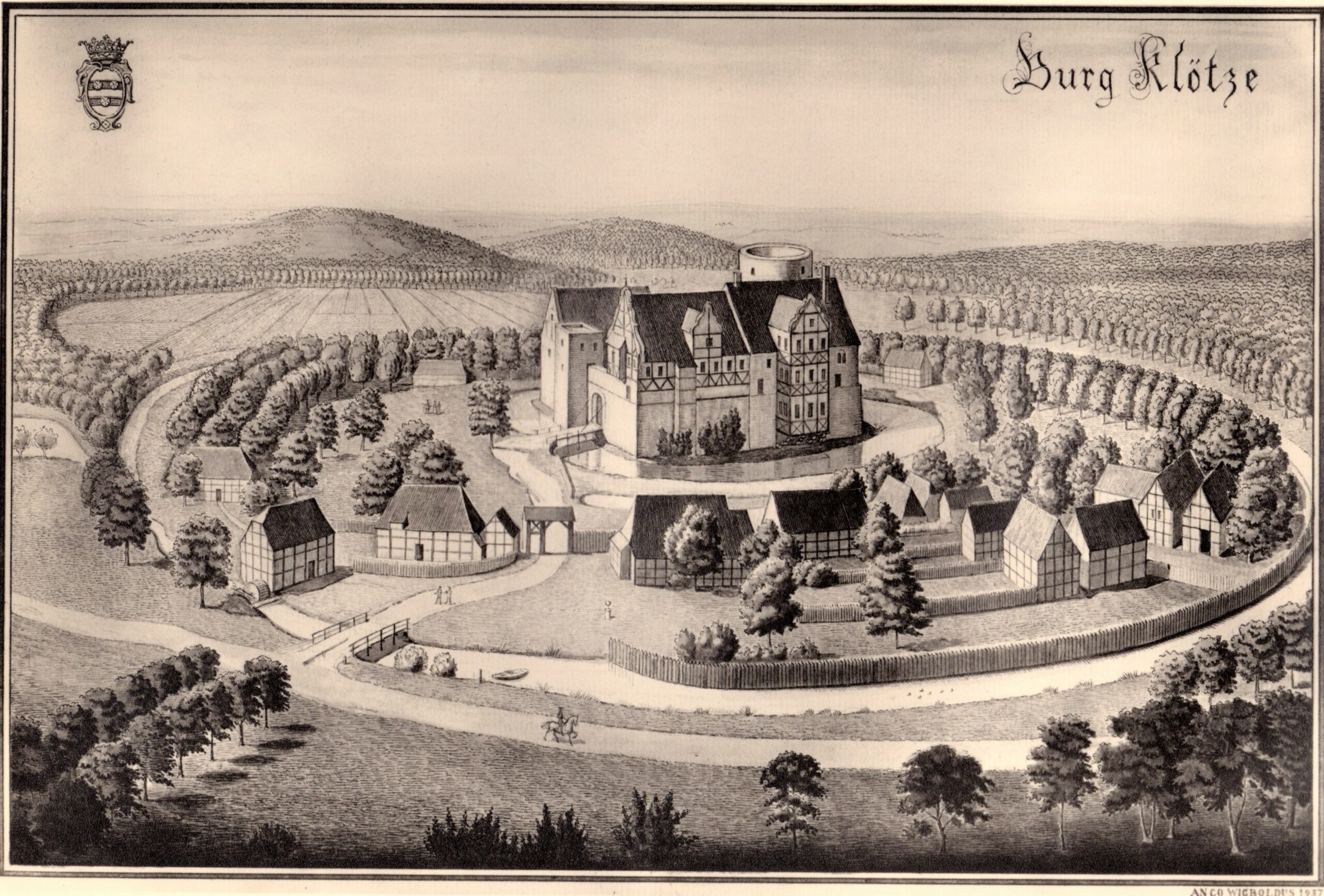 Burg Calvörde um 1600 - Zeichnung von Anco Wigboldus