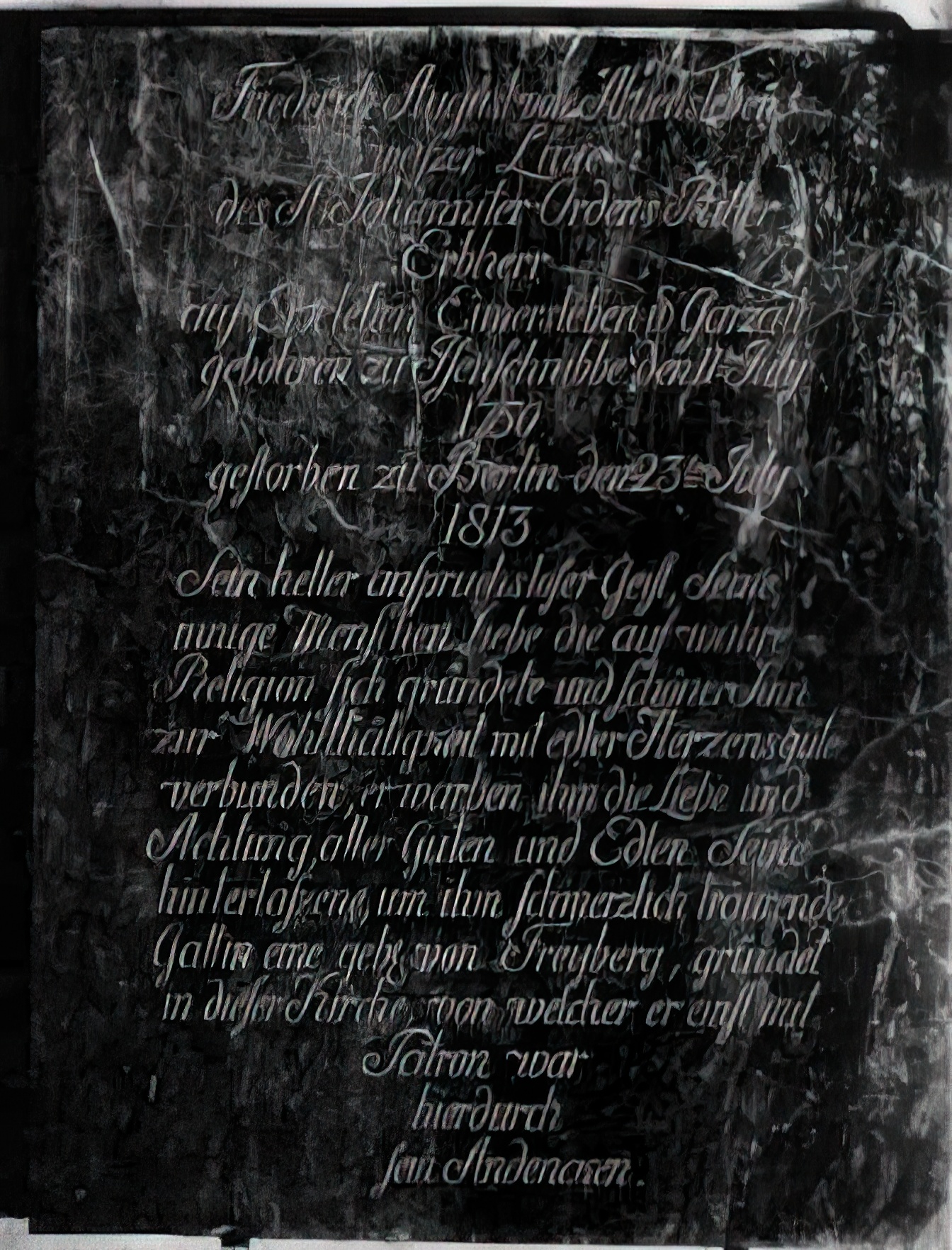 Gedenktafel für Friedrich August II. v. Alvensleben Gedenktafel für Friedrich August II. v. Alvensleben