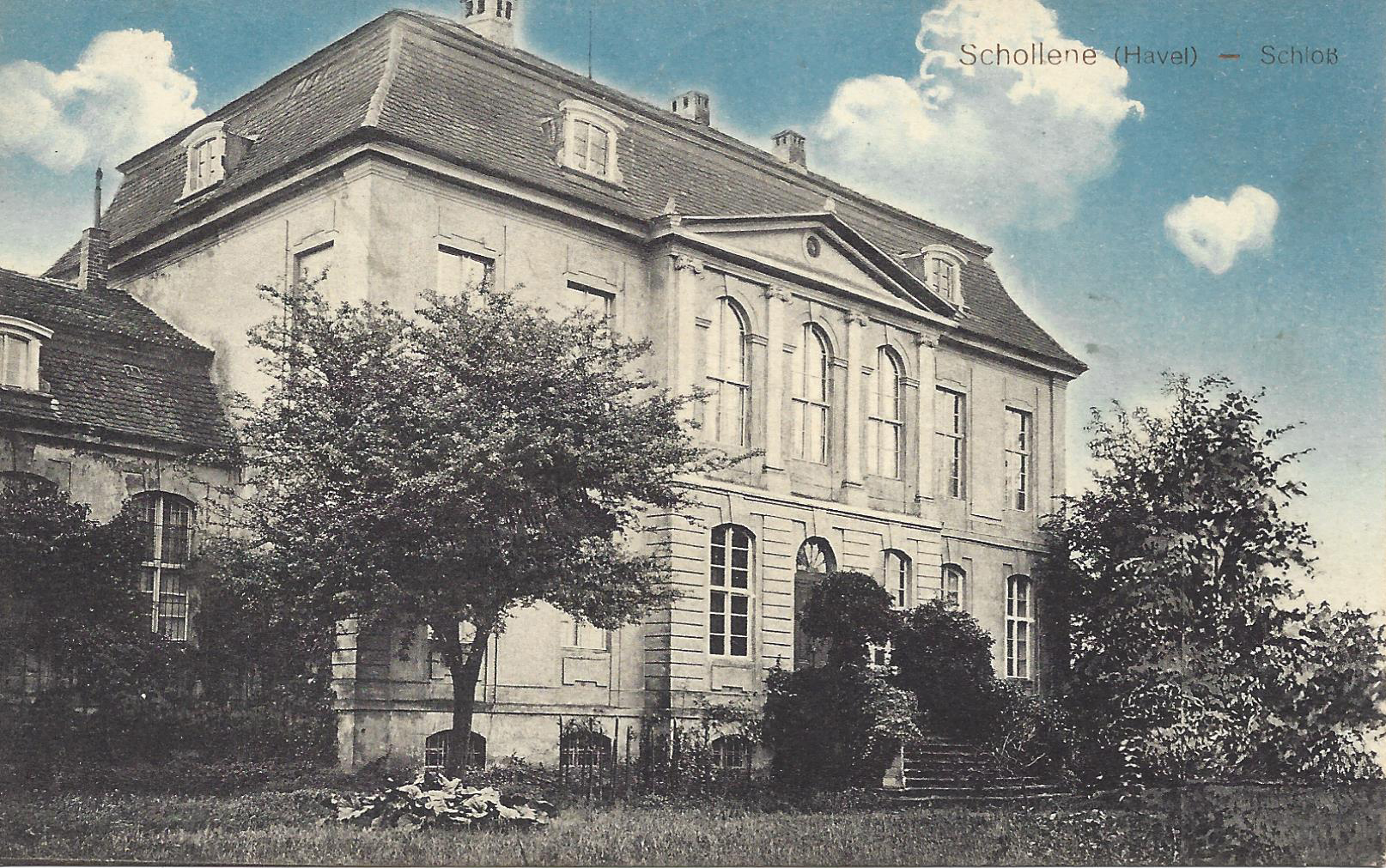 Schollene Schloss Gartenseite 1921